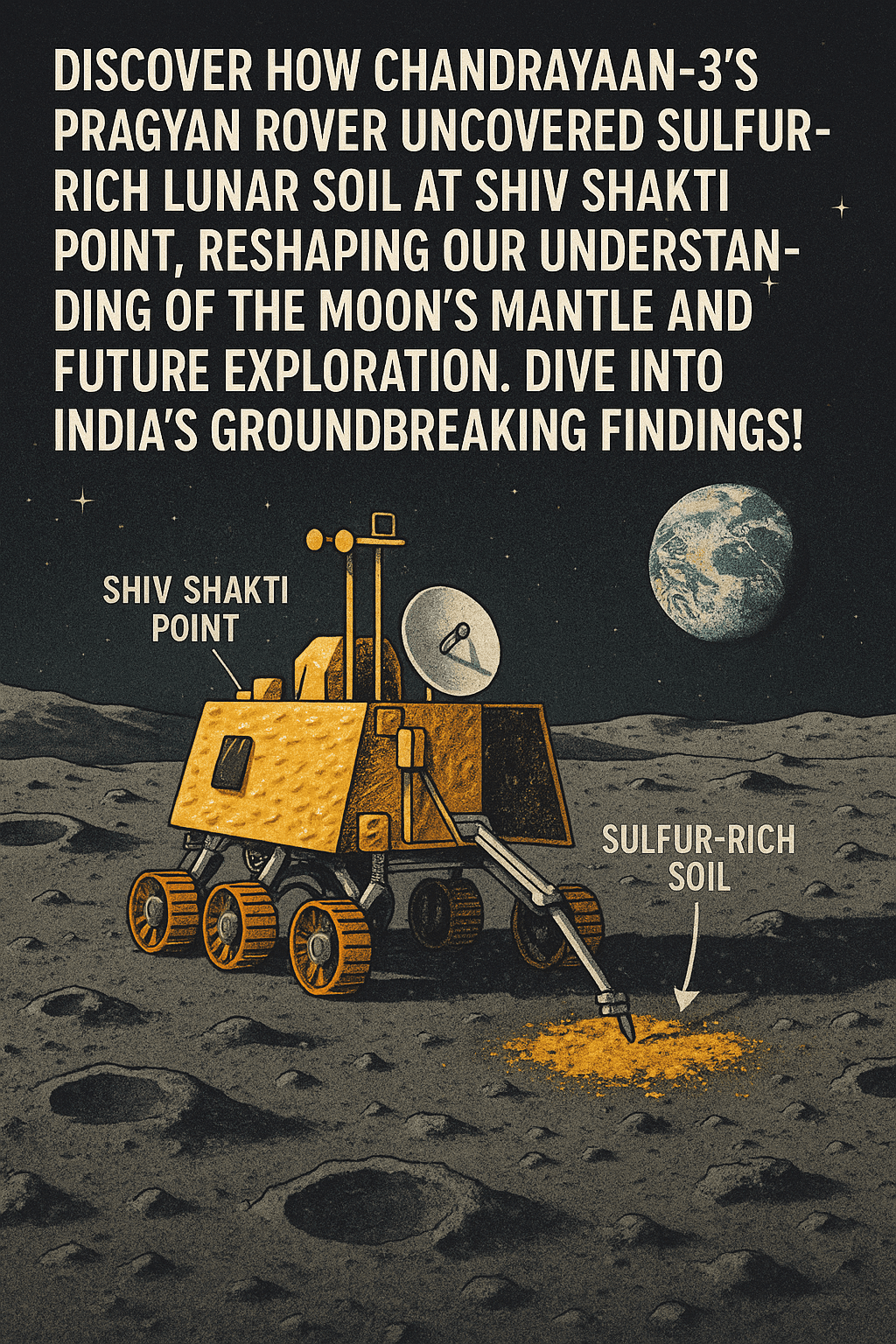 Chandrayaan-3’s Pragyan rover analyzes lunar soil at Shiv Shakti Point